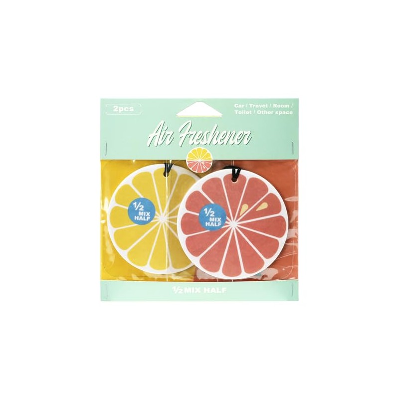1/2 MIX HALF Hanging Air Freshener, Lemon & Grapefruit, Pack