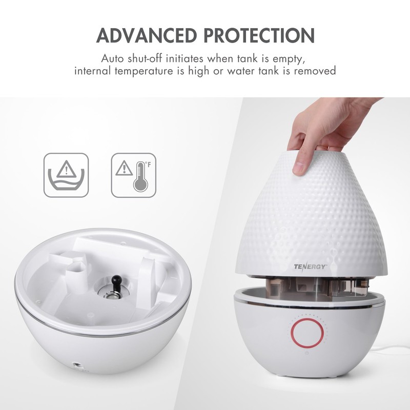 Tenergy Pluvi Ultrasonic Cool Mist Humidifier Advanced Mist Generator Essential