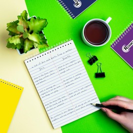 Rosmonde Steno Pads Spiral 6x9 12 Pack, Gregg Ruled Steno Pad, Assorted Colors, 80 Sheets (160 Pages) Long Lasting, Bulk B2B Value Pack, Bulk Steno Notebooks Top Spiral Steno Book for Office & Home