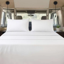 Ready To Rest RV King (72x80) Sheet Set 4 Piece - White, Deep Pocket Fitted Sheet for 15 Inch Mattress, Soft Microfiber, Easy Care, Ideal for Bunks in Campers, Vans, Trailers, Motorhomes
