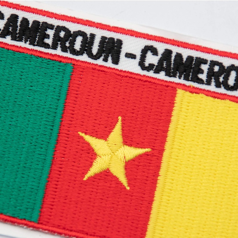 Parche bordado de la bandera de Camerún con pin de