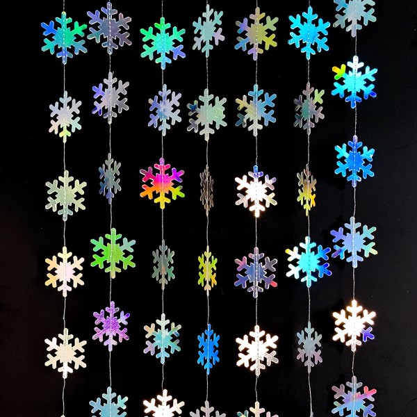 116 Pcs Christmas Iridescent Hanging Snowflake Decorations Iridescent Snowflake Ornaments