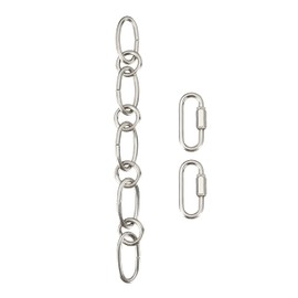 Aspen Creative, Satin Nickel, 21129-09-1, Steel Heavy Duty Chain & Two Quick Link Connector Fixture/Swag Light/Plants / 1 Foot, 9 Gauge