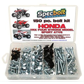150pc Specbolt Honda 400EX & 250EX Bolt Kit for Maintenance OEM Spec Fasteners Quad TRX400EX TRX250X aslo Great for ATC & TRX 350x 300ex 300x 250ex 250x 200sx 200s 200x 125cc 110cc & TRX90 Models