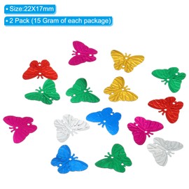 PATIKIL 30 Gram/1 Ounce Sequins and Spangles, 2Pcs Mixed Sequins for Crafts DIY Arts Wedding Celebration Supplies Greeting Card Decoration, Mix Colors Style 2, Butterfly