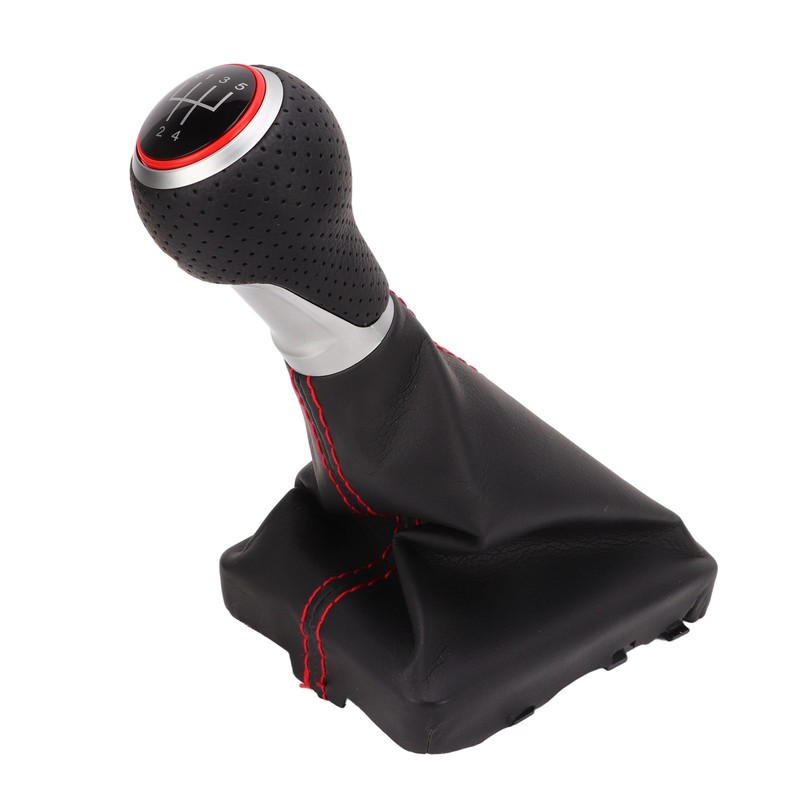 Gear Shift Knob Boot Set 5 Speed PVC Leather Gearstick