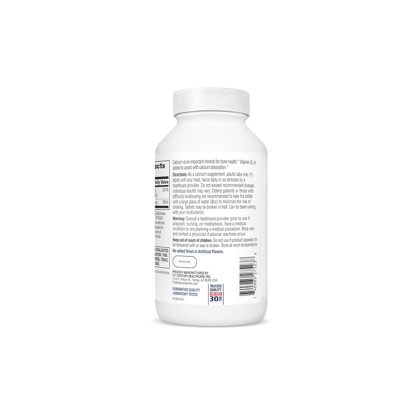 21st Century Calcium 500 Plus D Caplets, 400 Count