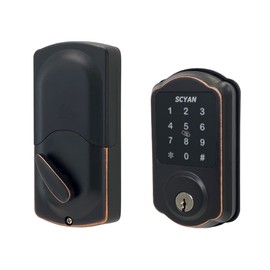 Smart Deadbolt Lock, SCYAN D1 Deadbolt with Touchscreen Keypad, Keyless Entry Door Lock, Auto Locking, for Home, Airbnb, rental house (Aged Bronze)