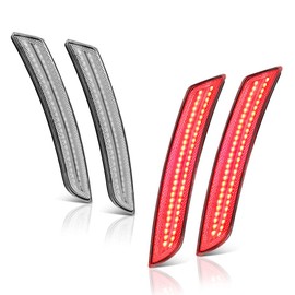 [4-Pieces] VIPMOTOZ Chrome Housing Full Red LED Front + Rear Side Marker Light For 2016-2022 Chevy Camaro, Driver & Passenger Side