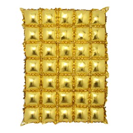 Cortina metálica con forma de bloque de diamante, telón de fondo para fotomatón, decoración de pared para bodas, cumpleaños, Navidad, fiesta de graduación (5 x 7 bloque dorado)