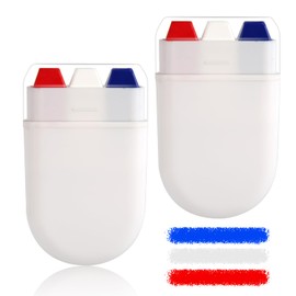2pcs Patriotic 4th of July Face Paint, Blue White & Red Softball Baseball Face Paint Stick USA American Flag Face Paint Independence Day & Sports Events Stuff for Athletes Men Women Kids