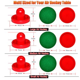 ZYWQ Air Hockey Set - 2 Air Hockey Pushers and 4 Air Hockey Pucks for Game Tables | Replacement Air Hockey Paddles and Pushers | Perfect Accessories for Air Hockey Games (Medium)