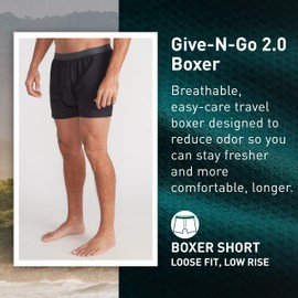 ExOfficio Men's Give-N-Go 2.0 Boxer 2 Pack, Black, X-Large