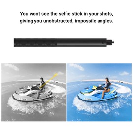 120cm Selfie Stick Invisible Selfie Stick 1/4" Screw Length Adjustable from 22cm to 120cm Compatible with Insta360 X3/ONE X2/Insta360 ONE X/ONE/EVO/ONE R Camera