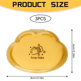 Lotsdonxia 3 Boxes of Portable Soap Flakes, Cute Cloud Shape Disposable Antibacterial Children's Cleaning Soap Flakes for Home, Office, School, Travel (White, Green, Yellow)