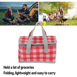 Dpofirs Bolsa de Supermercado con Aislamiento a Cuadros Bolsa de Picnic Plegable Reutilizable para Comida Fría y Caliente, Bebida, Playa, Camping, Compras Al Aire (#2)