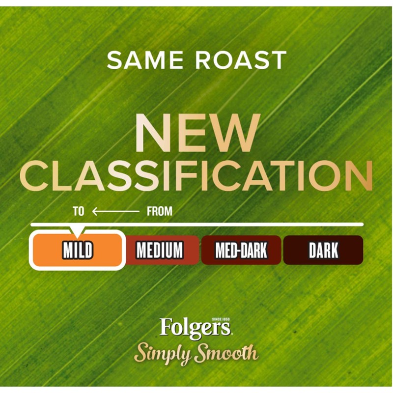 Folgers Simply Smooth Mild Roast Ground Coffee, 23 Ounces