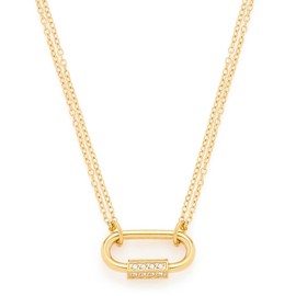 Leonardo Ciao Zora 022963 Stainless Steel Necklace with Lobster Clasp Pendant Gold Zirconia Stones 45-50 cm Anchor Chain Women's Jewellery, Stainless Steel, No Gemstone