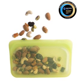 Stasher Platinum Silicone Food Grade Reusable Storage Bag, Lime (Snack) | Reduce Single-Use Plastic | Cook, Store, Sous Vide, or Freeze | Leakproof, Dishwasher-Safe, Eco-friendly, Non-Toxic | 9.9 Oz