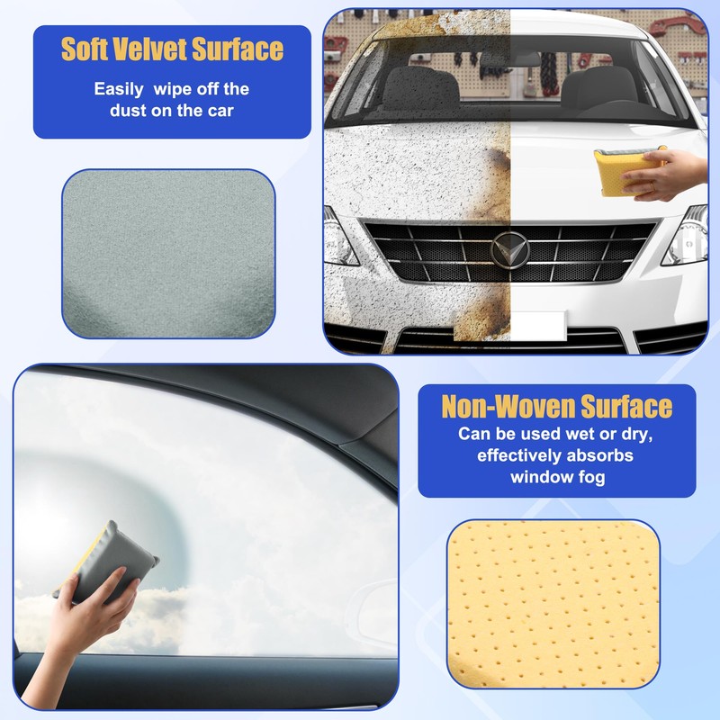 Anglekai 2PCS Window Defogger Sponge, Absorbent Window Glass Defogger Car