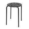 Pinelicorn 10 Pack Black Plastic Stack Round Stools 17.7In Backless