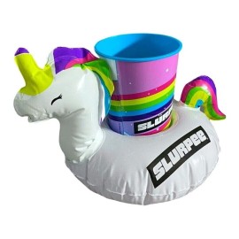 7 Eleven Slurpee Unicorn Inflatable Floating Koozie Plus Matching Cup 16 Ounces