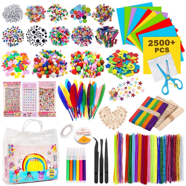 JOTOL Children's Craft Set, 2500 + Pieces Craft Supplies, Craft