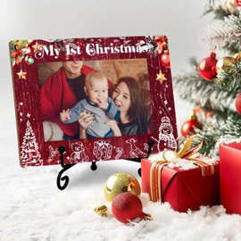 New Born Baby Christmas Picture Frame, ‘My 1st Christmas’ Photo Frame Fits 4x6 Picture, Christmas Decor, Christmas Ornaments, New Baby Christmas Gifts for Family, Friends, etc.(042)