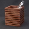 Pen Stand Wood Black Walnut Line Single