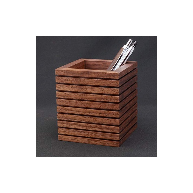 Pen Stand Wood Black Walnut Line Single