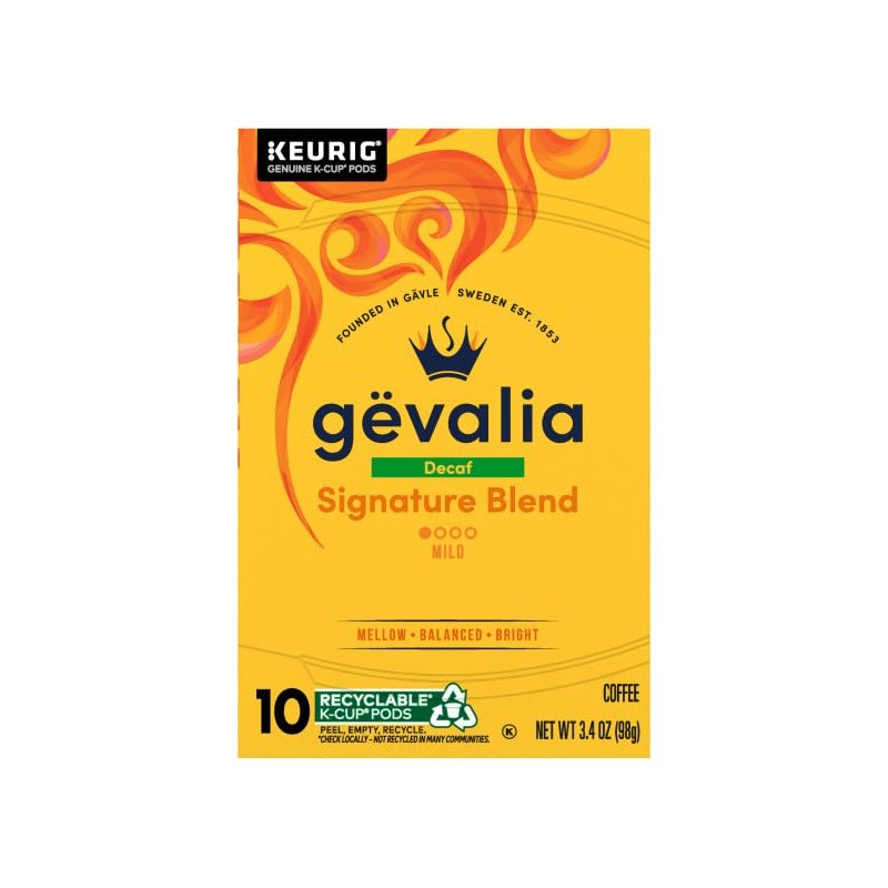 Gevalia Blend Decaf Mild Light Roast K-Cup Coffee Pods, 3.4