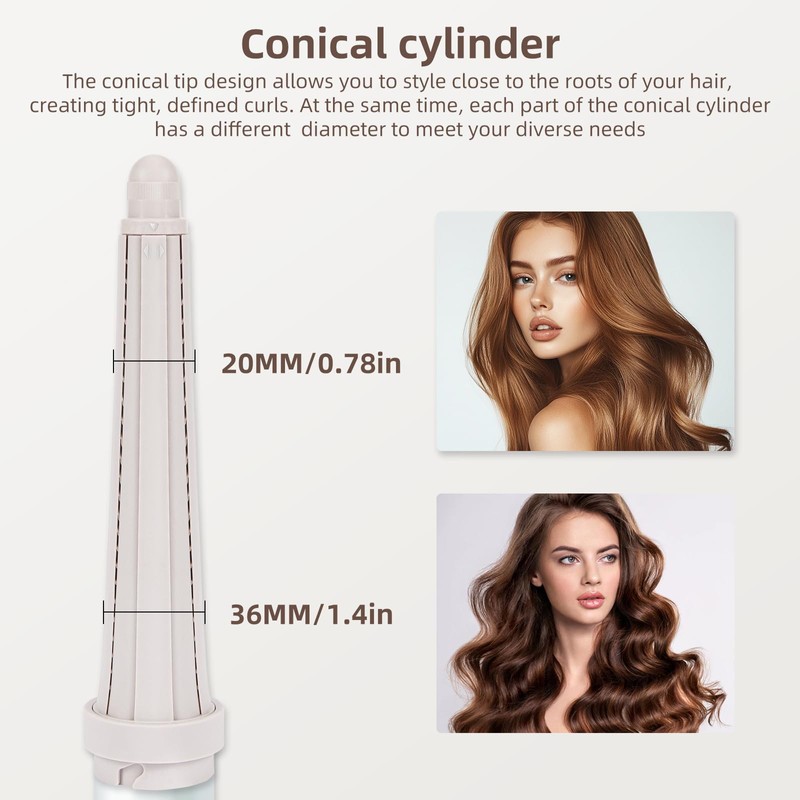 GENCAM 0.78in-1.4in Conical Long Barrels Attachment for Shark FlexStyle HD430/HD435/HD440BK,