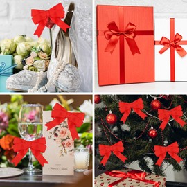 HFZRZFH 1 Inch Red Satin Ribbon 100 Yards - Double Faced Polyester Fabric for Bouquet Wrapping, Crafts, Wedding Decor, Balloons