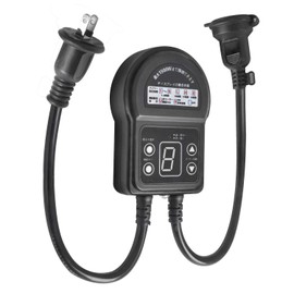 Timer Outlet, Light Sensor, Outdoor, Rainproof, Waterproof, 12 Hours, Rainproof Plug, Rainproof Cap, Illumination, Christmas Timer, Outlet, Rainproof, 12 Hour Timer, 1 Hour Unit, Repeated Everyday,