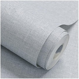 Fabric Peel and Stick Wallpaper Gray Faux Grasscloth Wall Paper Self-Adhesive 17.8” x 118” Linen Wallpapers Removable Wallpaper Embossed Textured Contact Paper Decoration Backsplash Countertop Liners