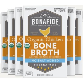Bonafide Provisions Fresh Organic Chicken Bone Broth - No Salt Added, 16.9oz - 6 Pack
