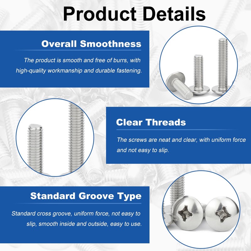 MroMax M3 x 40mm Machine Screws Phillips Round Head Screw