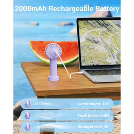 SWEETFULL Mini Portable Fan Powerful Handheld Fan Rechargeable,3 Speeds Personal Small Hand Fan for Travel Makeup Eyelash Fan for Stylish Kids Girls Women USB Cute Design
