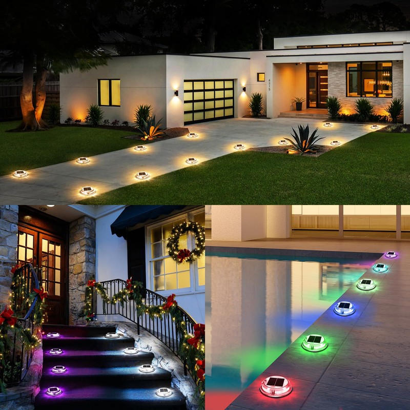 Quntis 12 Pack Outdoor Solar Deck Lights Multicolored - 11