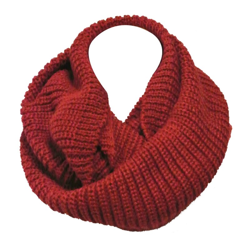 Wrapables Thick Knitted Winter Warm Infinity Scarf - Red Wine