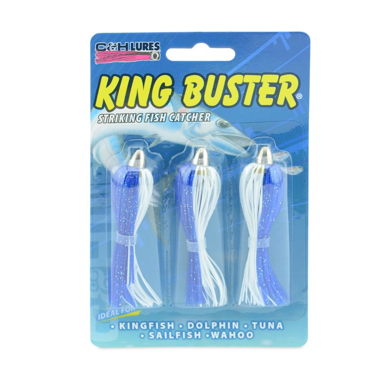 C&H, King Buster Lure, Blue/White Skirt, 1/8 oz / 3.5