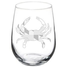 MIP Wine Glass Goblet Maryland Crab (17 oz Stemless)