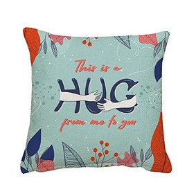 This is a hug from me to you lockdown long distance quarantine present idea inspired Birthday, Christmas themed Funny Throw Pillow Cover Cushion Cover with Insert. (Linen Cover)