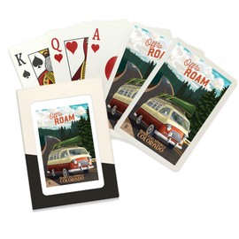 Lantern Press Manitou Springs, Colorado, Off to Roam, Camper Van (52 Playing Cards, Poker Size Card Deck with Jokers)