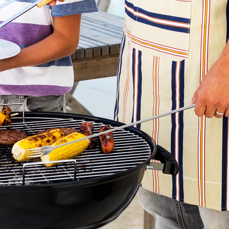 Lystaii 2Pcs Stainless Steel Telescopic Fork Extendable Fork Dinner Fork