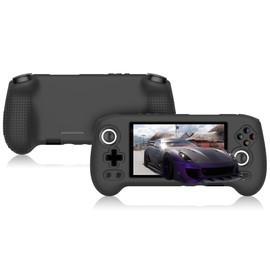 SKRVGOJFG Silicone Case Compatible with Anbernic RG556, Anti-Scratch, Washable, Shockproof Silicone Protective Cover for RG556 Retro Handheld Game Console - Black