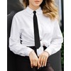 Luckyvestir Black Tie for Women, Pre-Tied Adjustable Zipper Ties, 2.75"