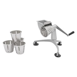 Manual Vegetable Cutter, Multifunctional Hand Crank Fruits Cutter 5 Blades Cheese Grater Handy Kitchen Tools Portable Nuts Food Slicer for Domestic Commercial Hotel Restaurant