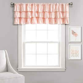 Lush Decor, Blush Belle Valance Shabby Chic Style Single Curtain 18" x 84