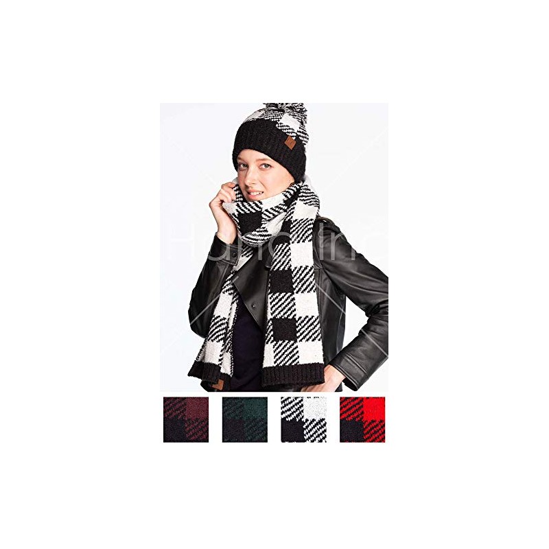 ScarvesMe Exclusive Buffalo Check Knit Winter Warm Long Scarf